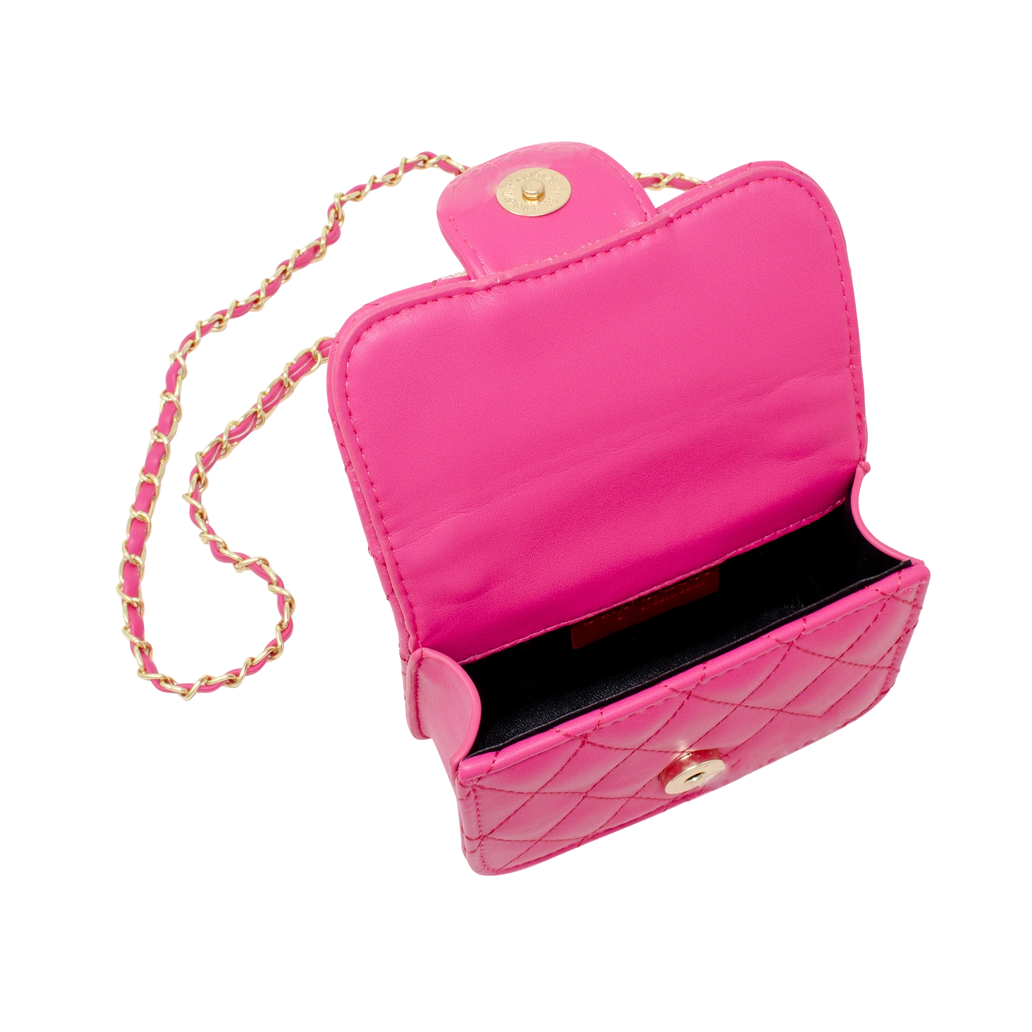 Tiny Quilted Ballet Charm Handbag - Hot Pink - Image 3